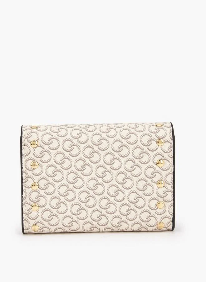 سيليست Stud Embellished Wallet with Button Closure